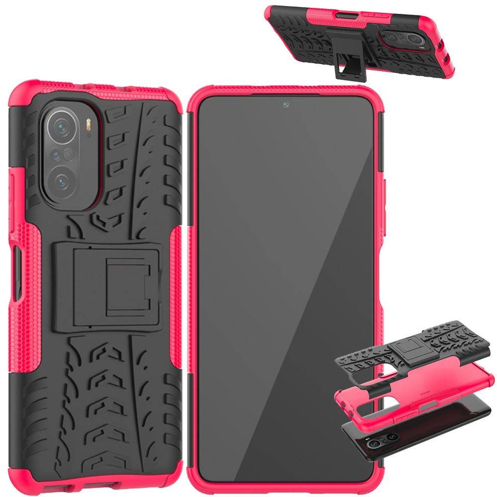 Für Xiaomi Redmi Note 10 / 10s Hybrid Case 2teilig Outdoor Pink Tasche Hülle Cover Schutz