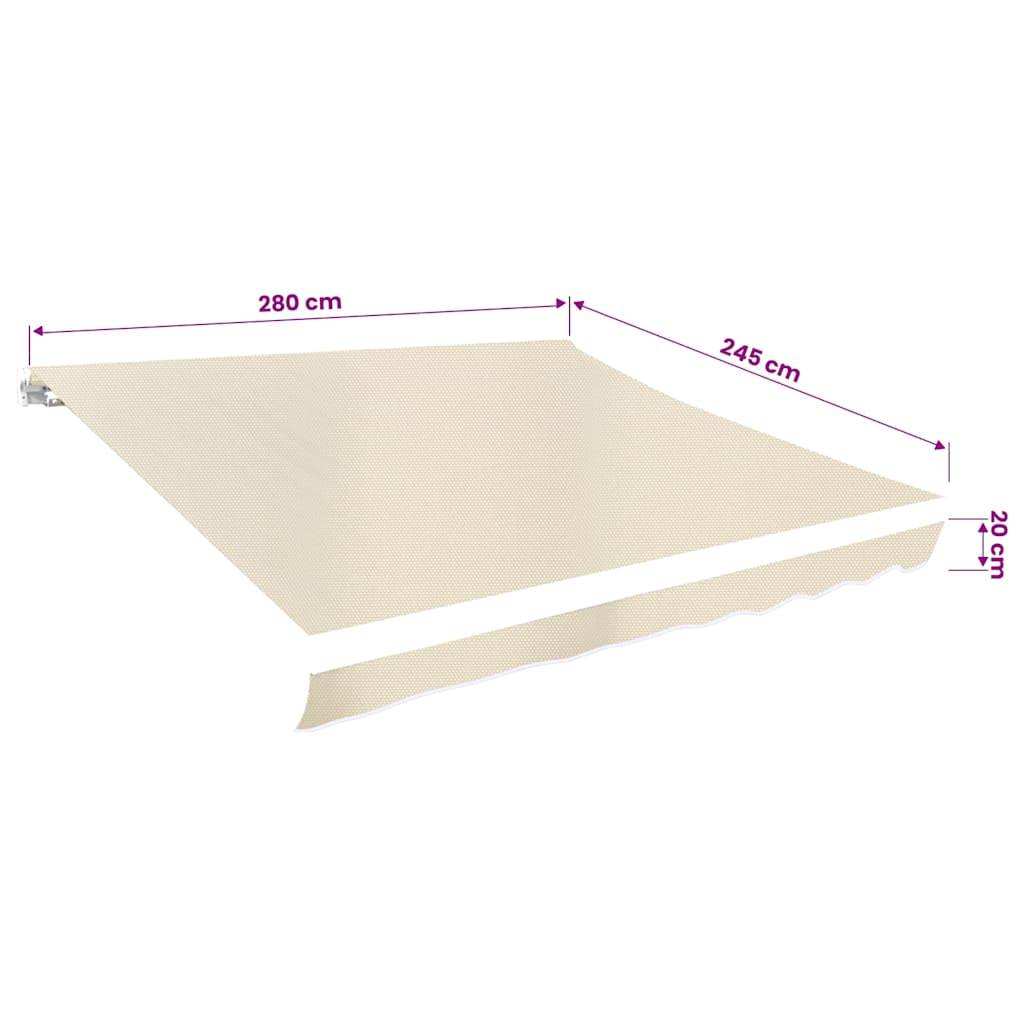 vidaXL Markisenbespannung Canvas Creme 3 x 2,5 m (ohne Rahmen)