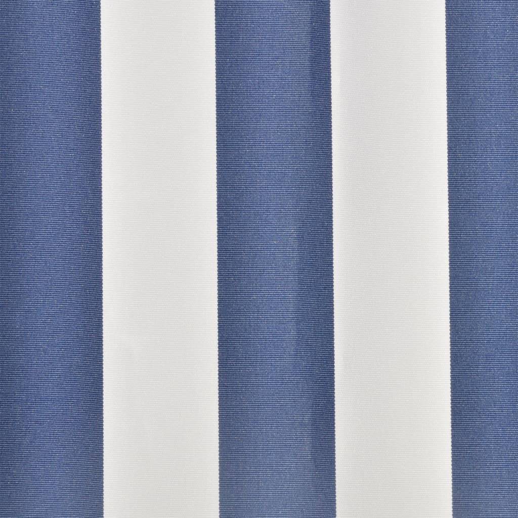 vidaXL Markisenbespannung Canvas Blau & Weiß 4x3 m (ohne Rahmen)