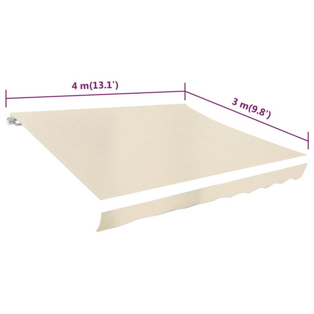 vidaXL Markisenbespannung Canvas Creme 4x3 m (ohne Rahmen)