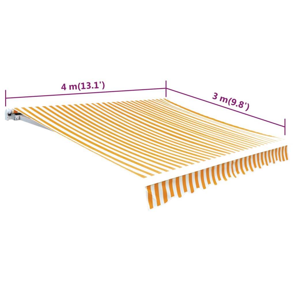 vidaXL Markisenbespannung Canvas Gelb & Weiß 4x3 m (ohne Rahmen)
