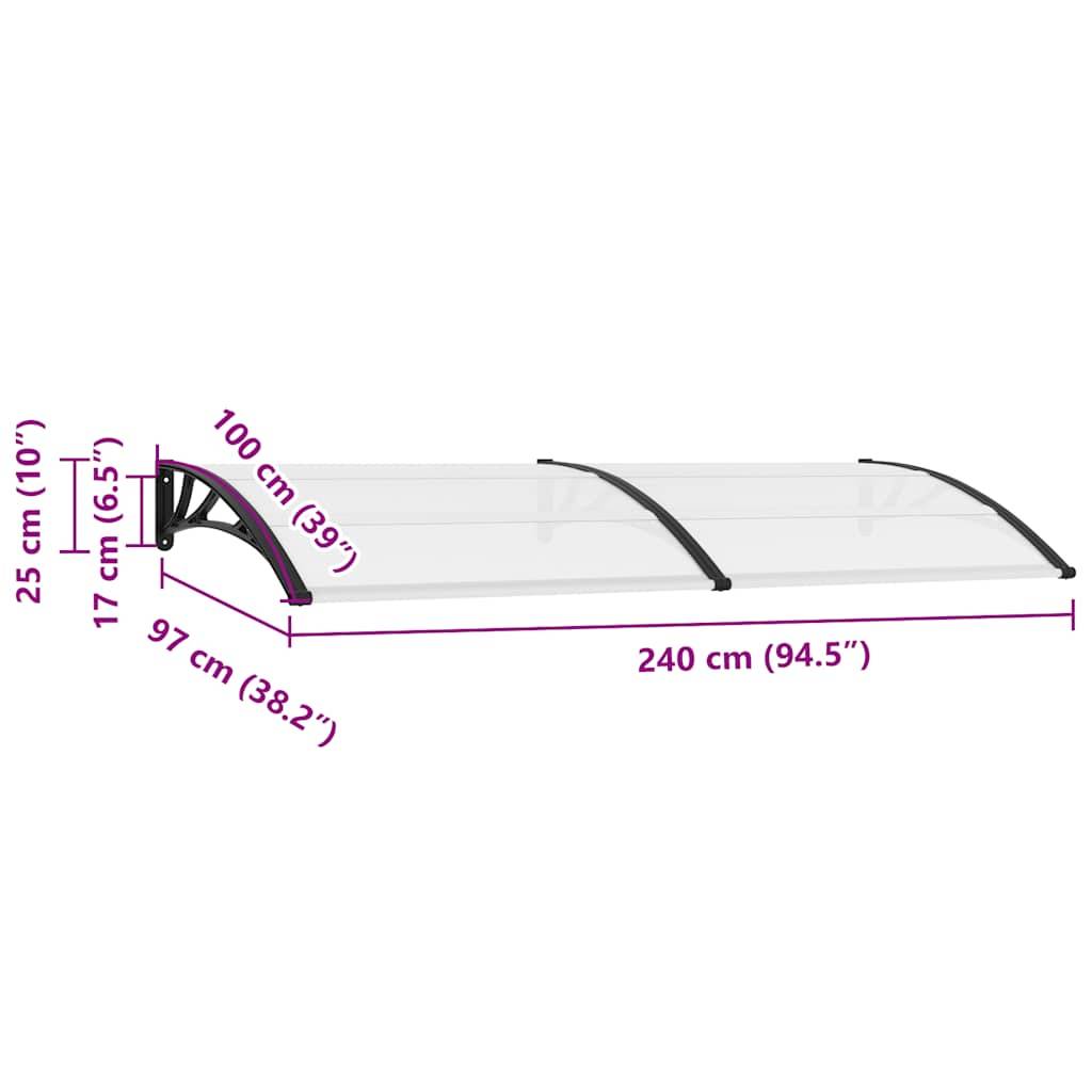 vidaXL Türvordach 240×100 cm PC