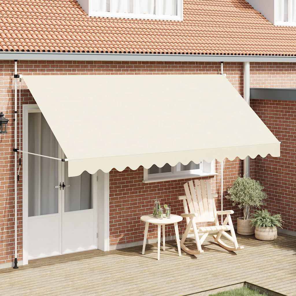 vidaXL Einziehbare Markise Handbetrieben 400 cm Cremeweiß