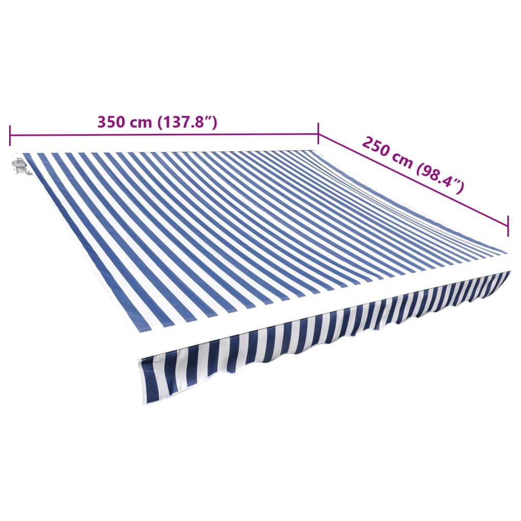 vidaXL Markisenbespannung Canvas Blau & Weiß 350x250 cm
