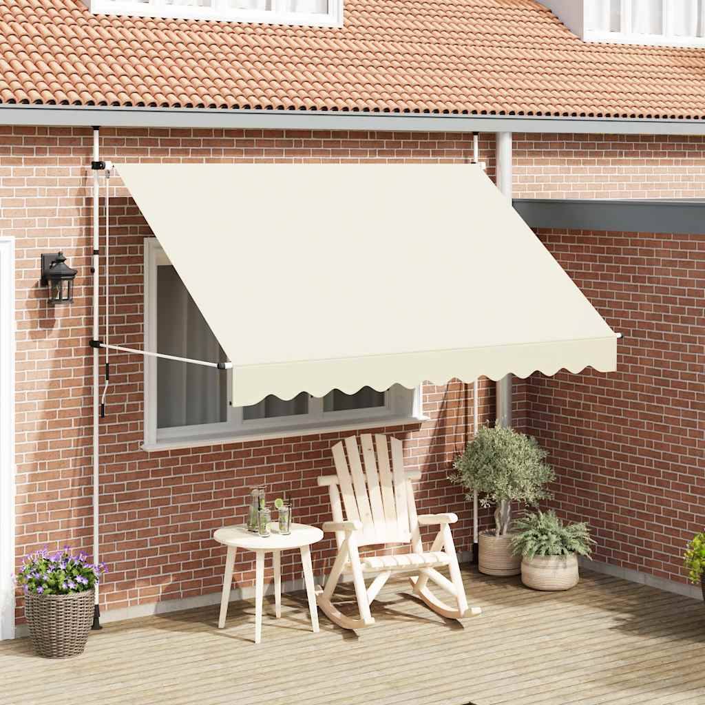 vidaXL Einziehbare Markise Handbetrieben 300 cm Cremeweiß