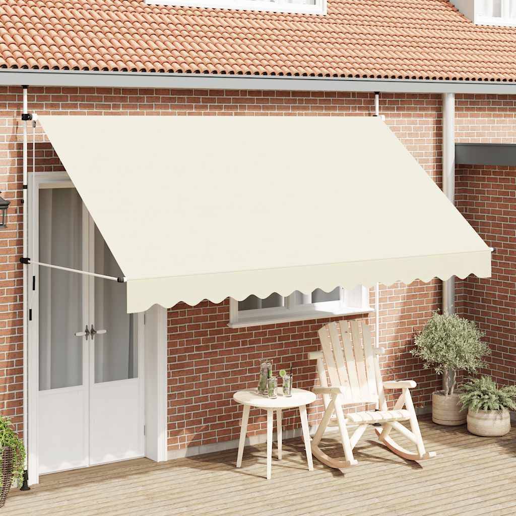 vidaXL Einziehbare Markise Handbetrieben 350 cm Cremeweiß