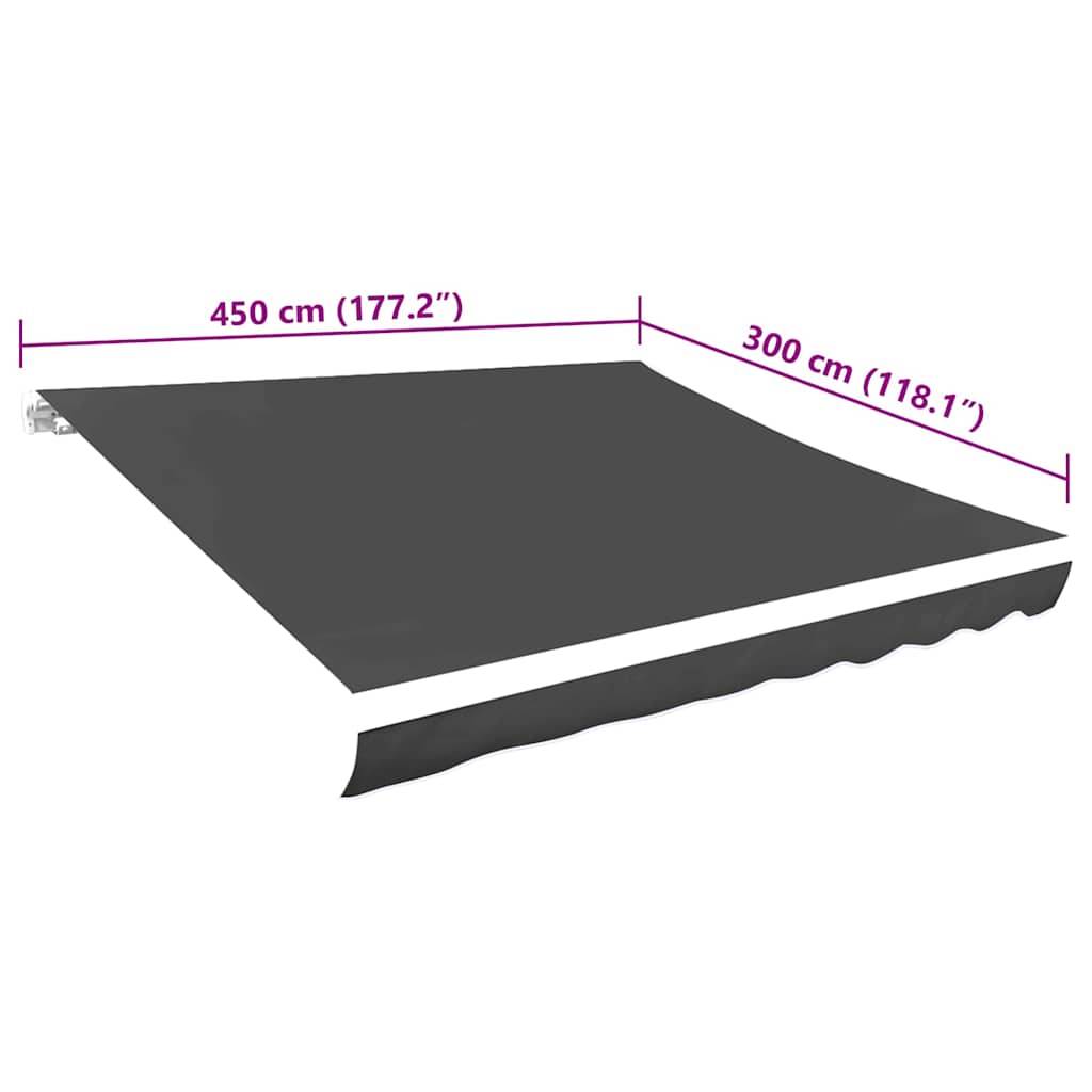 vidaXL Markisenbespannung Canvas Anthrazit 450x300 cm