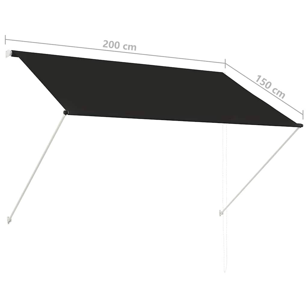 vidaXL Einziehbare Markise 200×150 cm Anthrazit