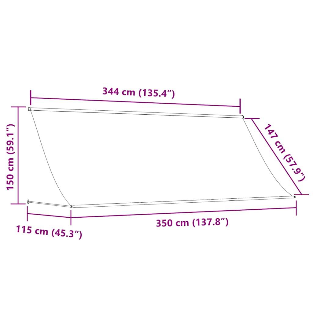 vidaXL Einziehbare Markise 350×150 cm Anthrazit