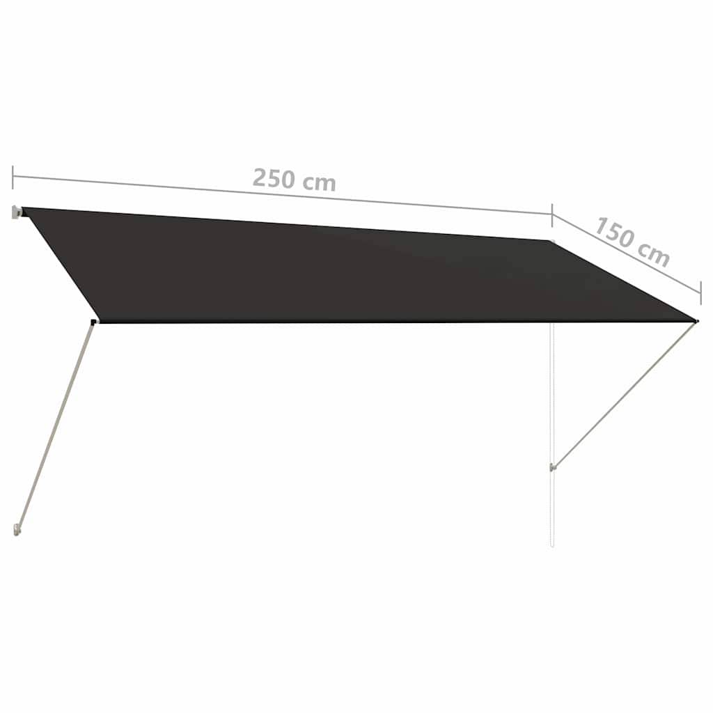 vidaXL Einziehbare Markise 250×150 cm Anthrazit