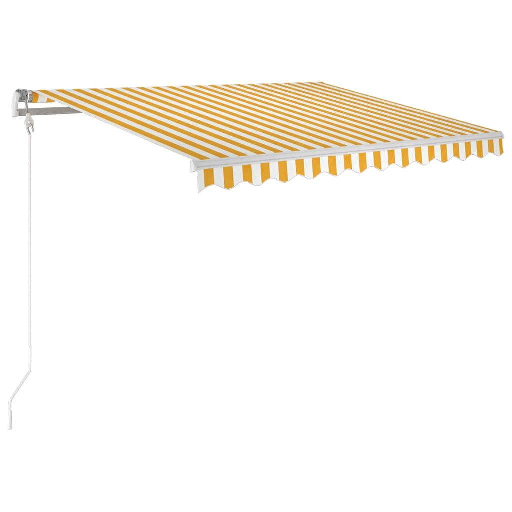 vidaXL Automatische Markise mit LED & Windsensor 300x250 cm Gelb/Weiß