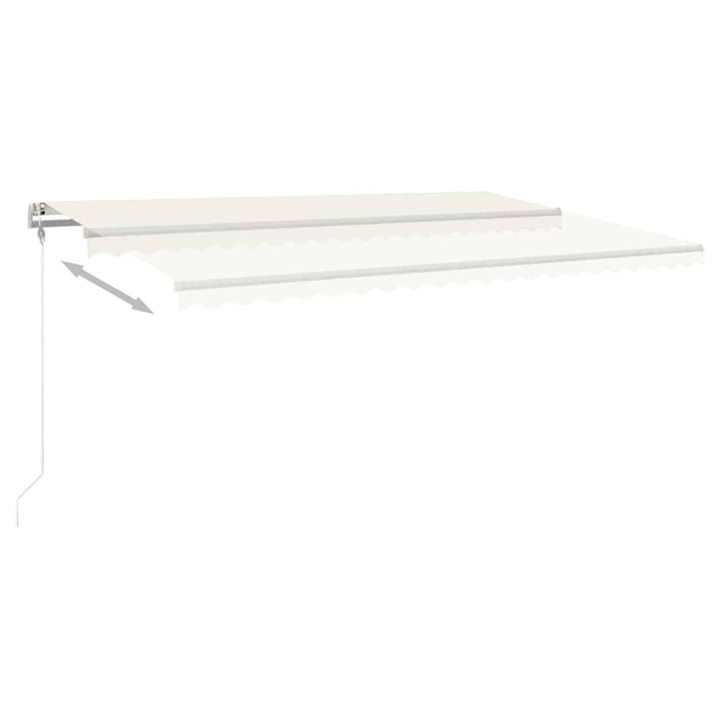 vidaXL Automatische Markise mit LED Windsensor 500x300 cm Creme