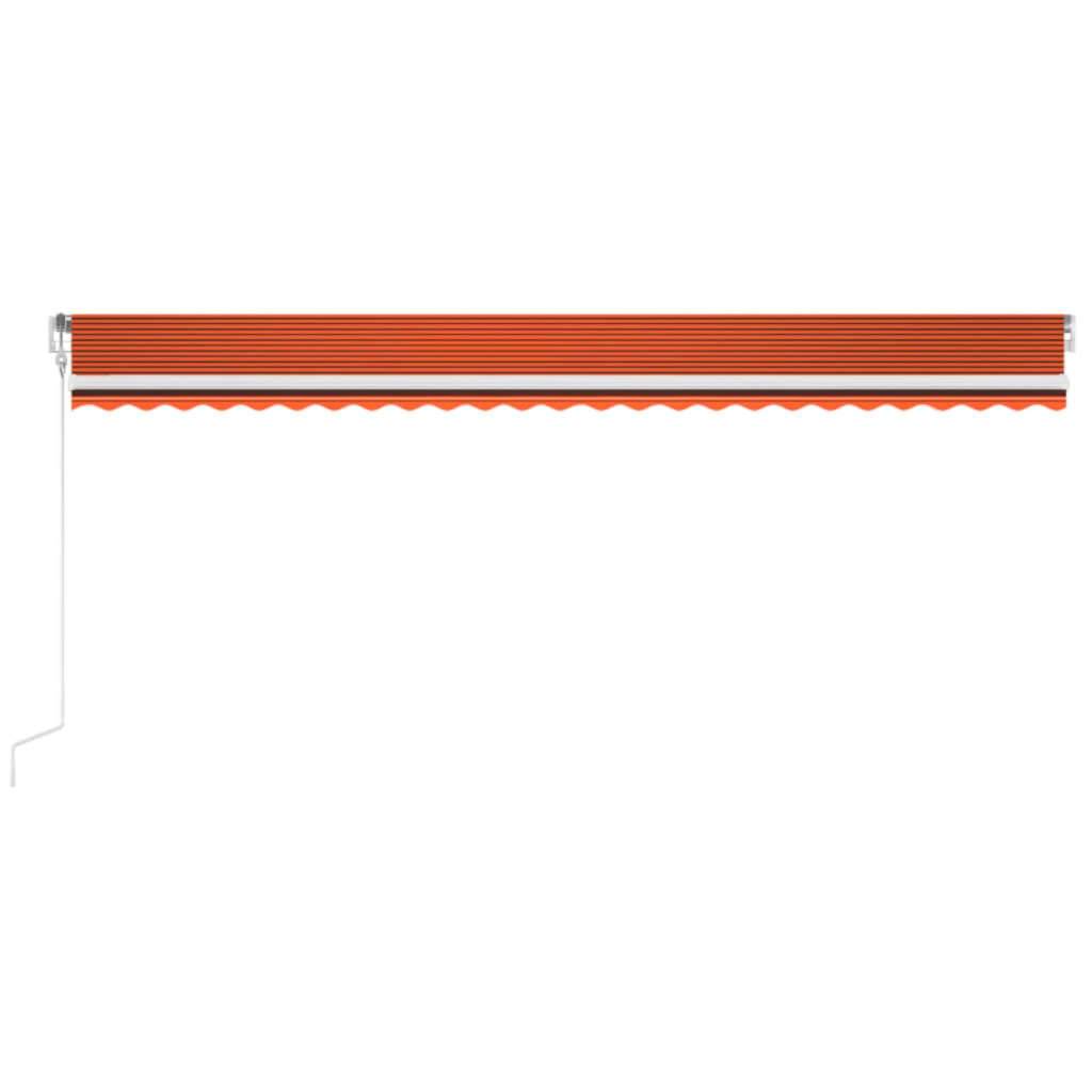 vidaXL Automatische Markise mit LED & Windsensor 600x300 Orange/Braun