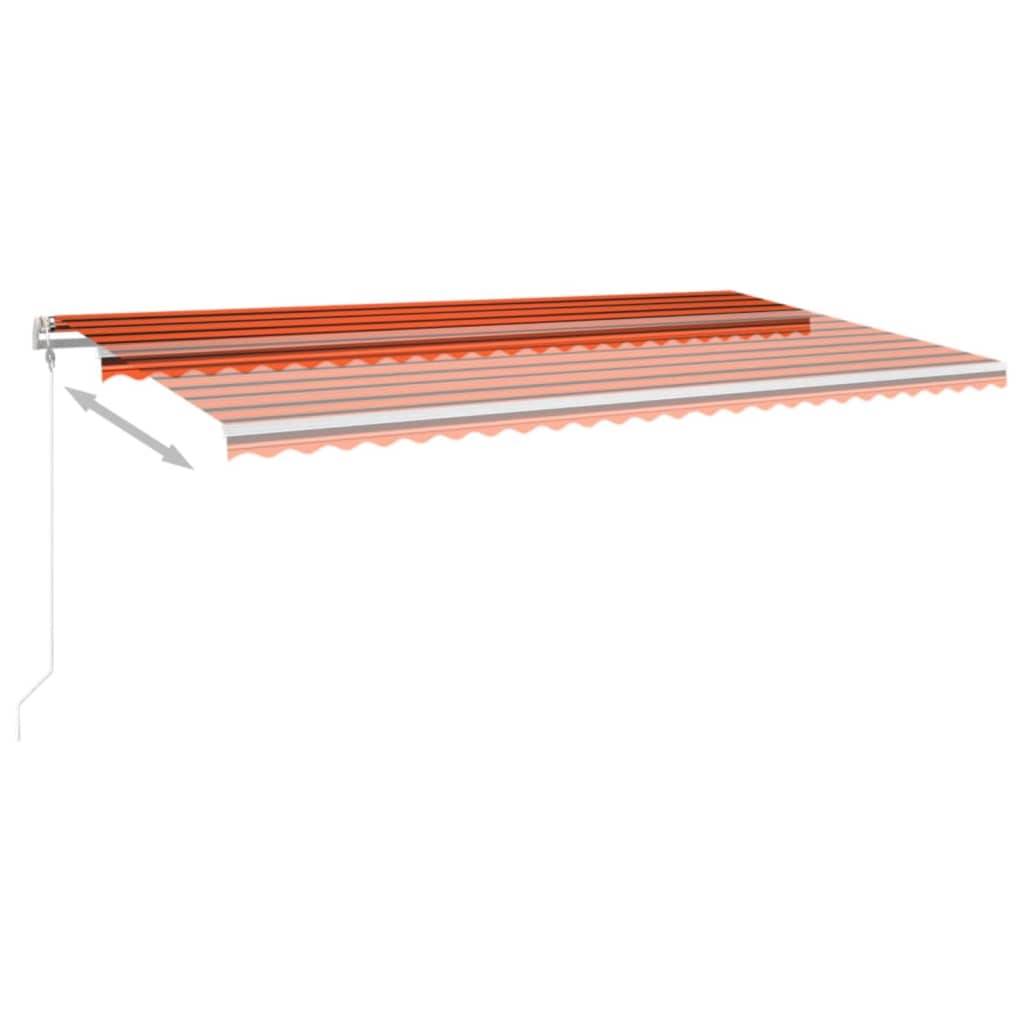 vidaXL Automatische Markise mit LED & Windsensor 600x300 Orange/Braun