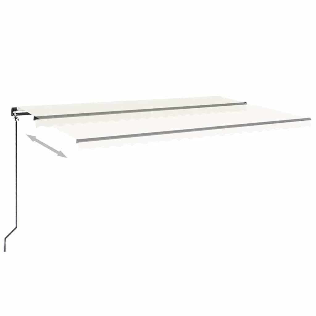 vidaXL Markise Manuell Einziehbar mit LED 500x300 cm Creme