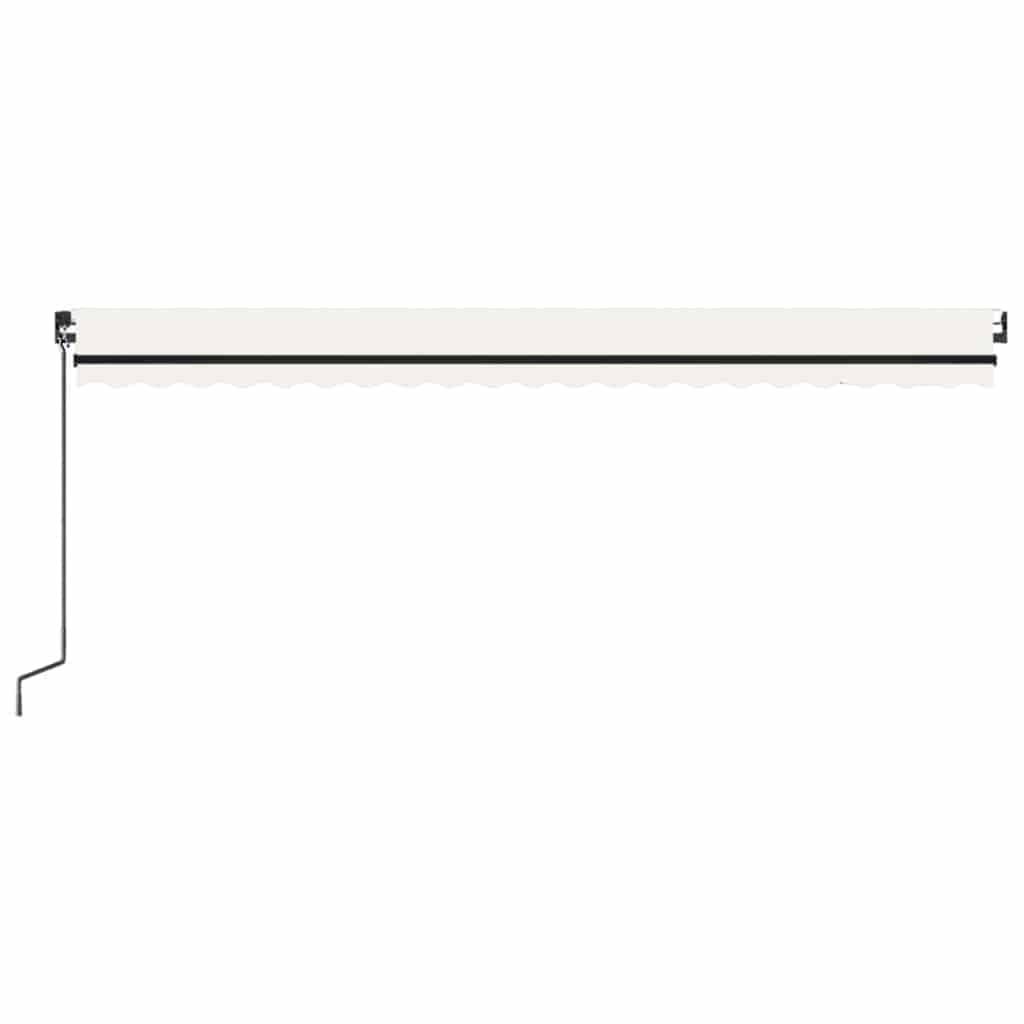 vidaXL Markise Manuell Einziehbar mit LED 500x300 cm Creme