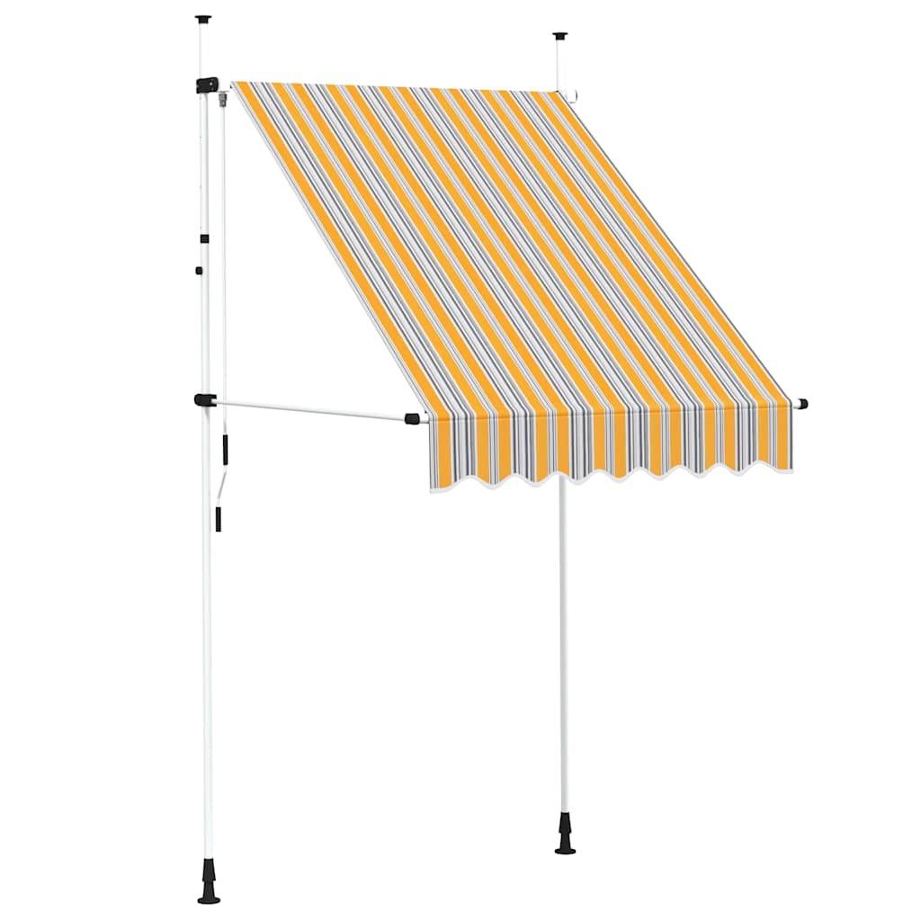 vidaXL Einziehbare Markise Handbetrieben 150 cm Gelb/Blau Gestreift