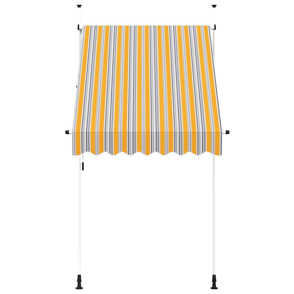 vidaXL Einziehbare Markise Handbetrieben 150 cm Gelb/Blau Gestreift