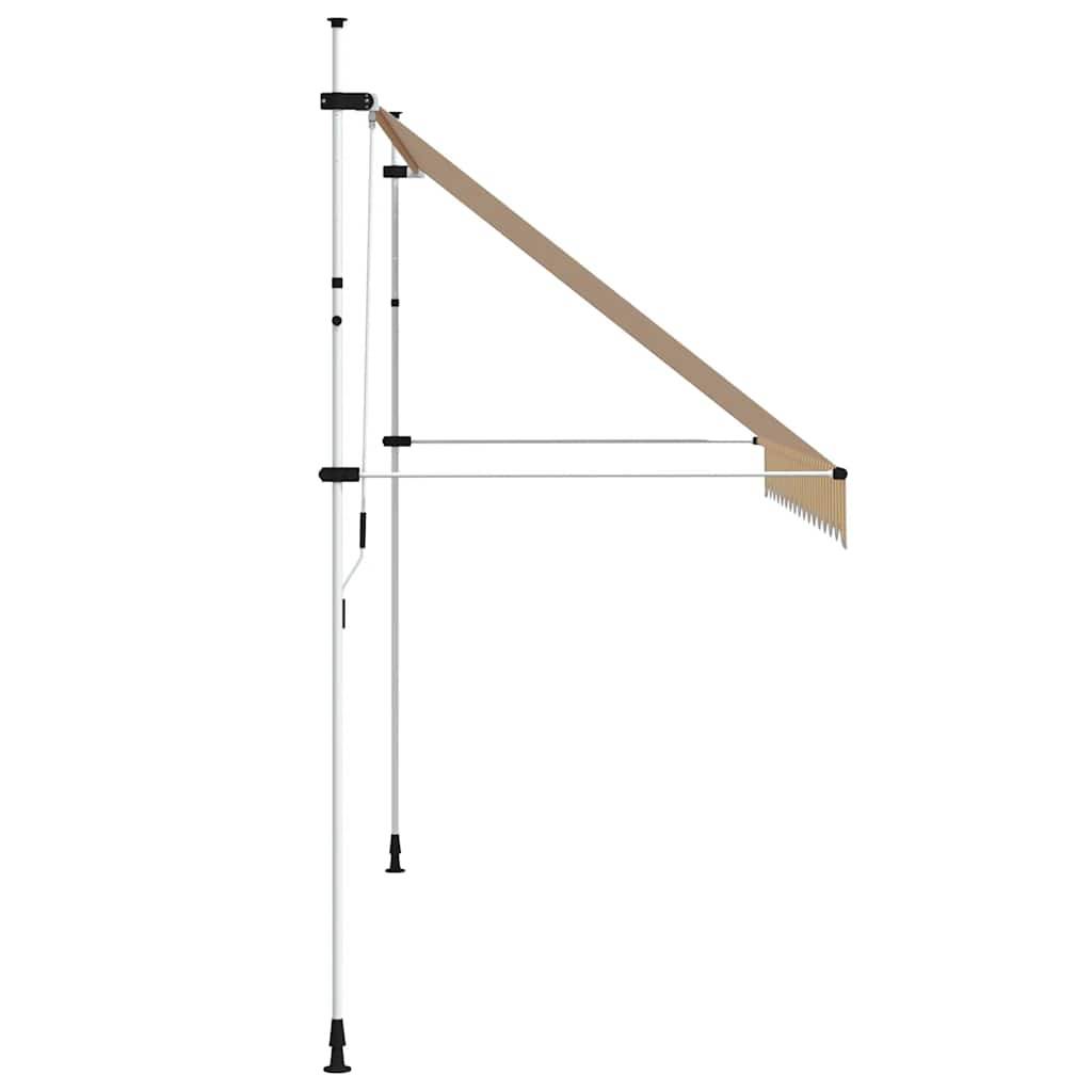 vidaXL Einziehbare Markise Handbetrieben 350 cm Orange/Weiß Gestreift