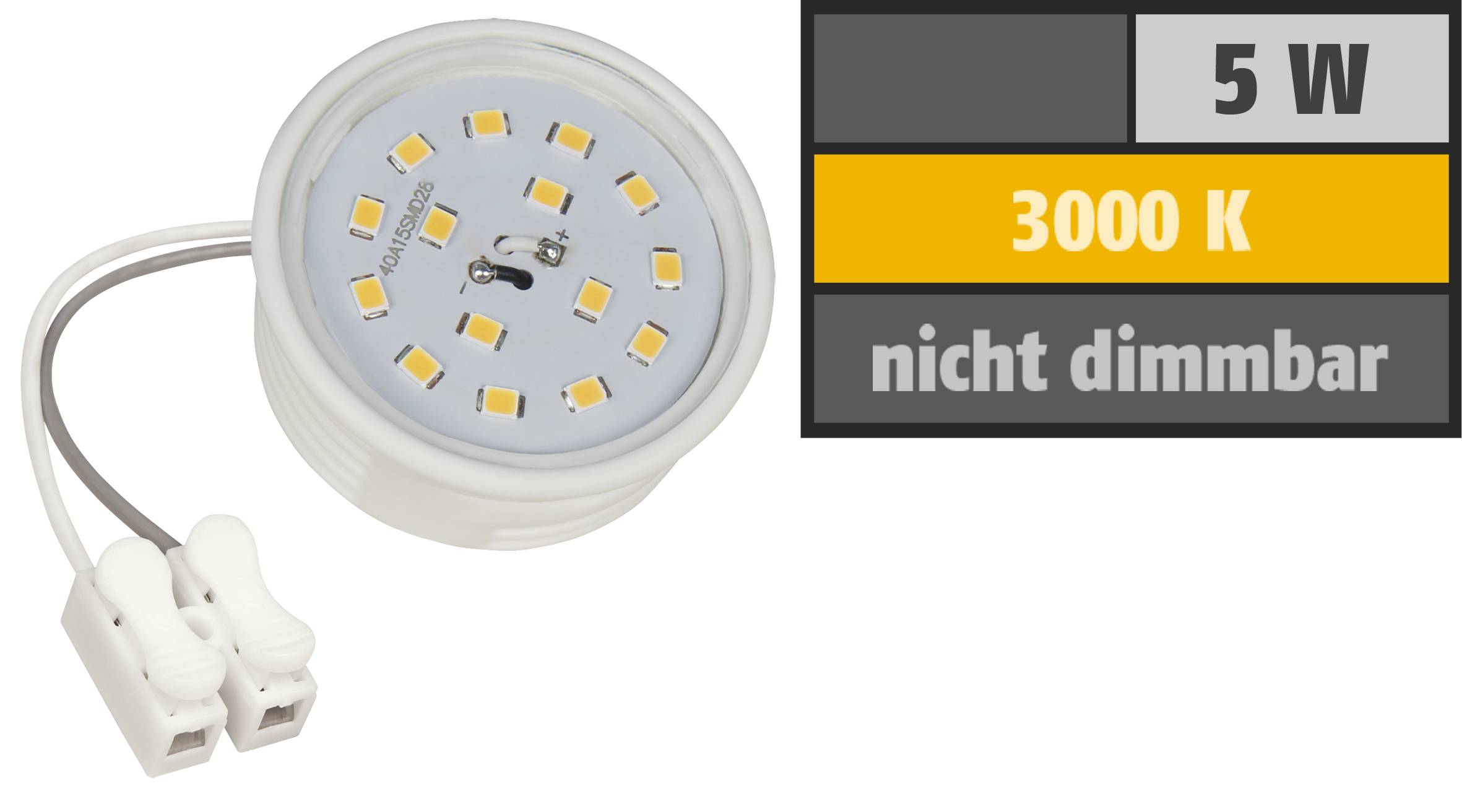 LED-Modul McShine, 5W, 400 Lumen, 230V, 50x23mm, warmweiß, 3000K