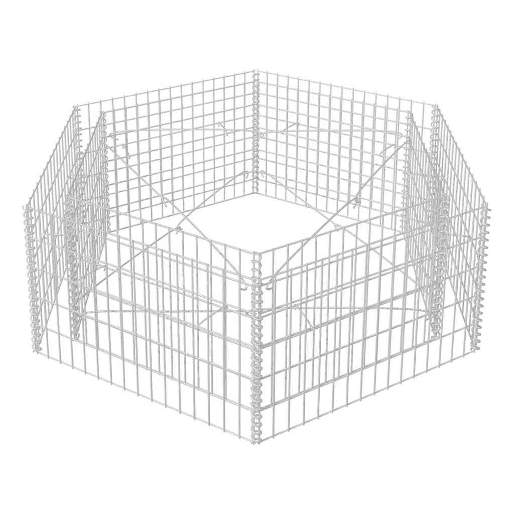 vidaXL Sechseckiges Gabionen-Hochbeet 160×140×50 cm