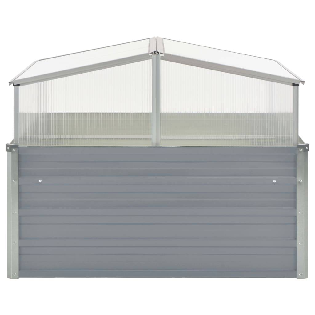 vidaXL Gewächshaus Grau Verzinkter Stahl 100×100×85 cm