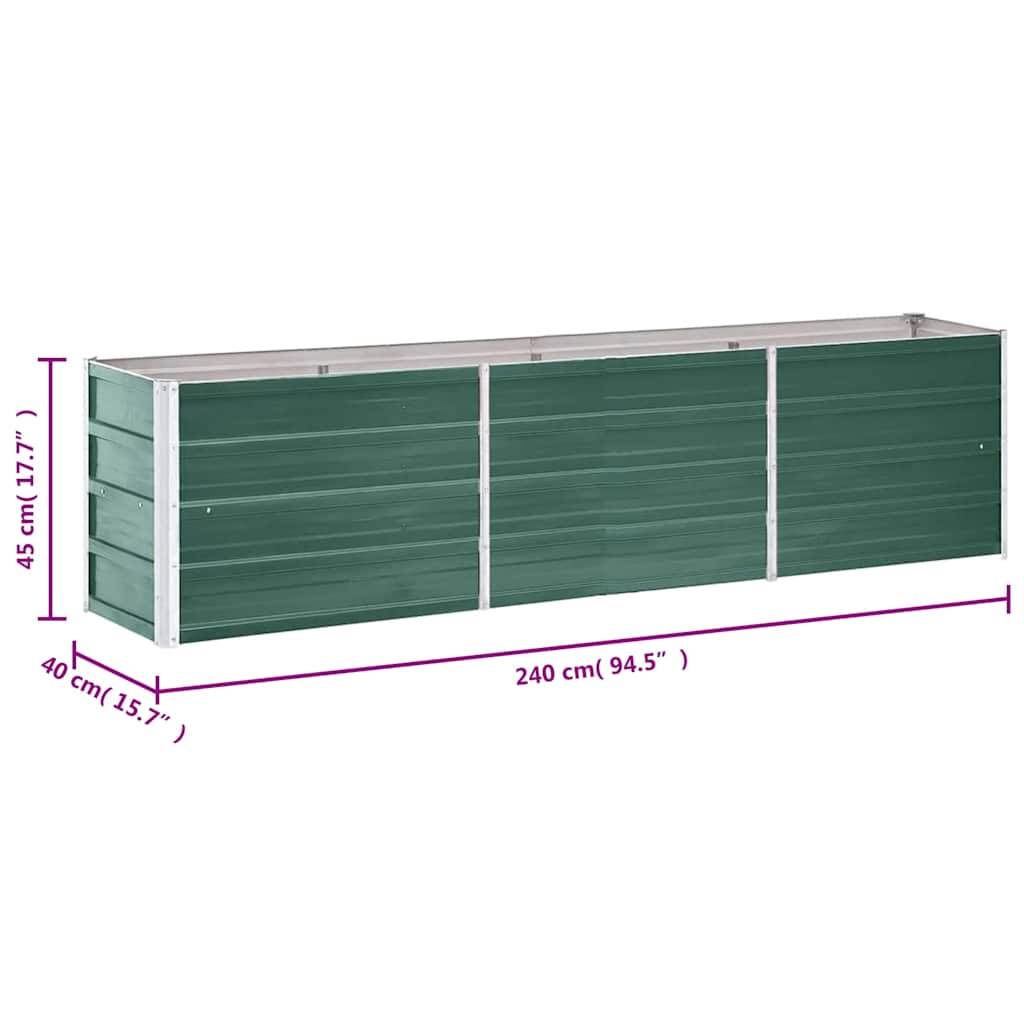 vidaXL Garten-Hochbeet Verzinkter Stahl 240×40×45 cm Grün