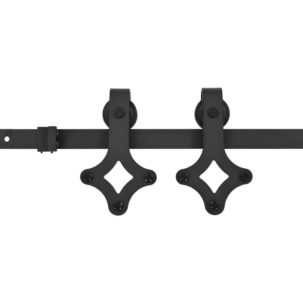 vidaXL Schiebetürbeschlag-Set SKIEN 200 cm Stahl Schwarz