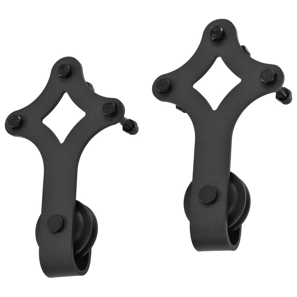 vidaXL Schiebetürbeschlag-Set SKIEN 200 cm Stahl Schwarz