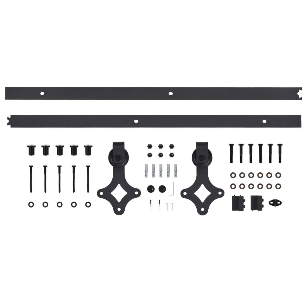 vidaXL Schiebetürbeschlag-Set SKIEN 200 cm Stahl Schwarz