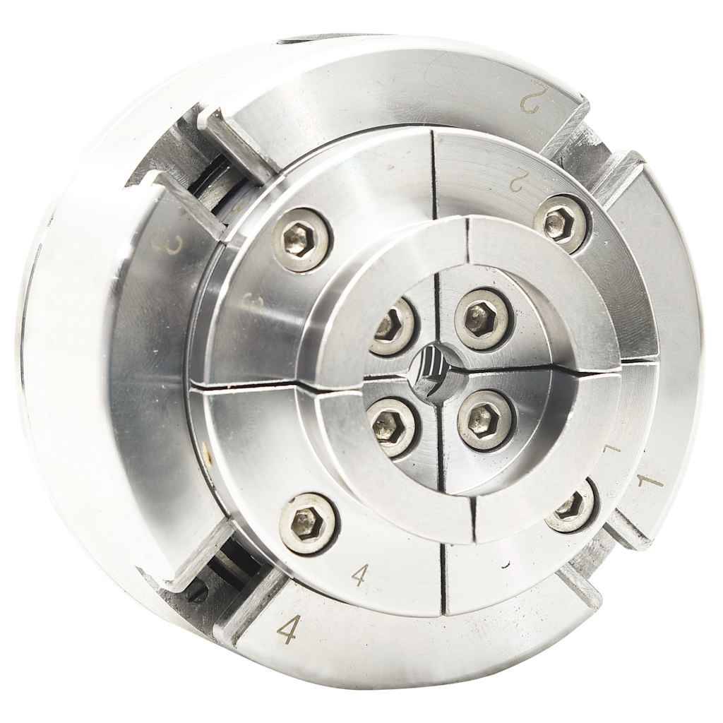 vidaXL 4-Backen-Drechselfutter mit M33 Aufnahme Stahl Silbern 96 mm