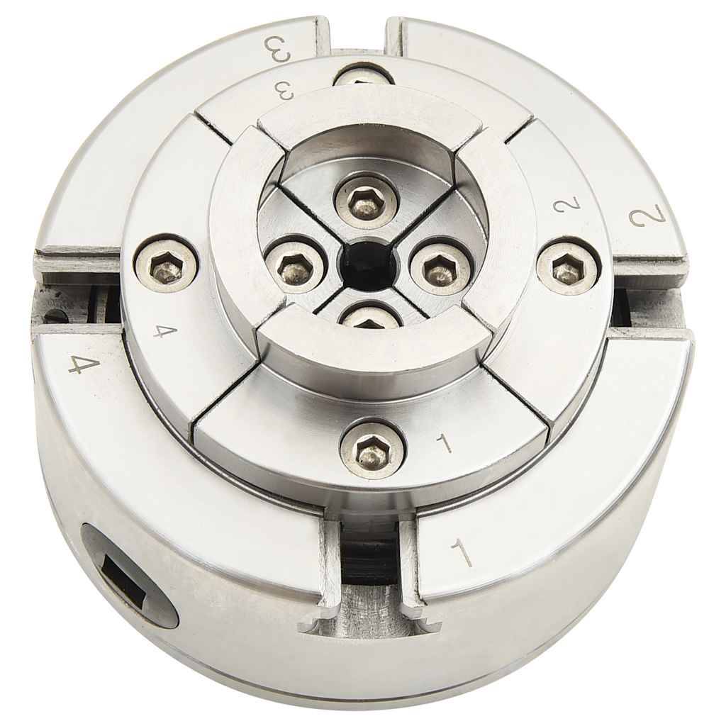 vidaXL 4-Backen-Drechselfutter mit M33 Aufnahme Stahl Silbern 96 mm