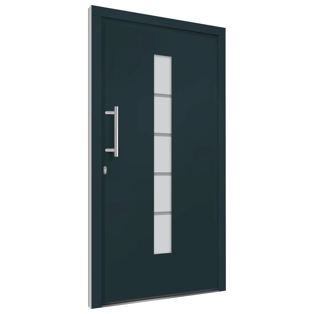 vidaXL Haustür Aluminium und PVC Anthrazit 100x200 cm