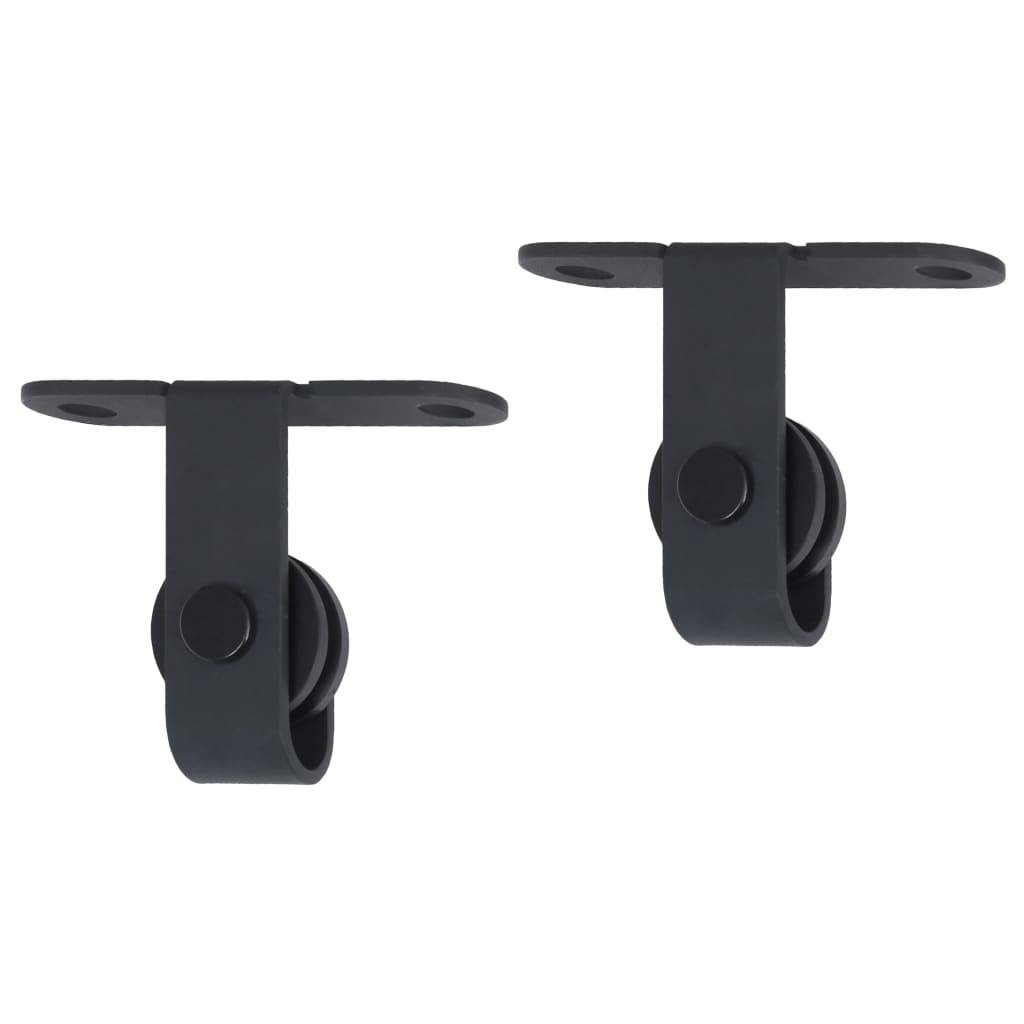 vidaXL Mini Schiebetürbeschlag Set für Schranktüren Carbonstahl 152 cm