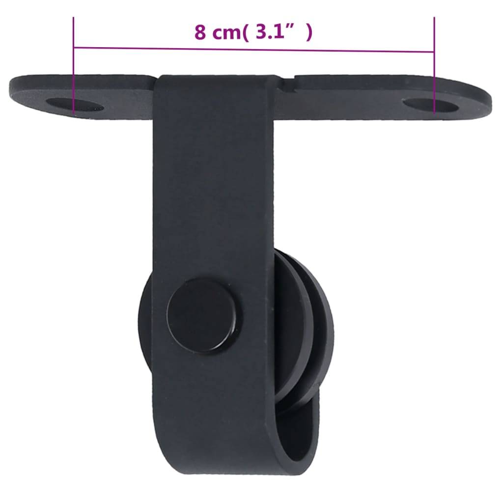 vidaXL Mini Schiebetürbeschlag Set für Schranktüren Carbonstahl 152 cm
