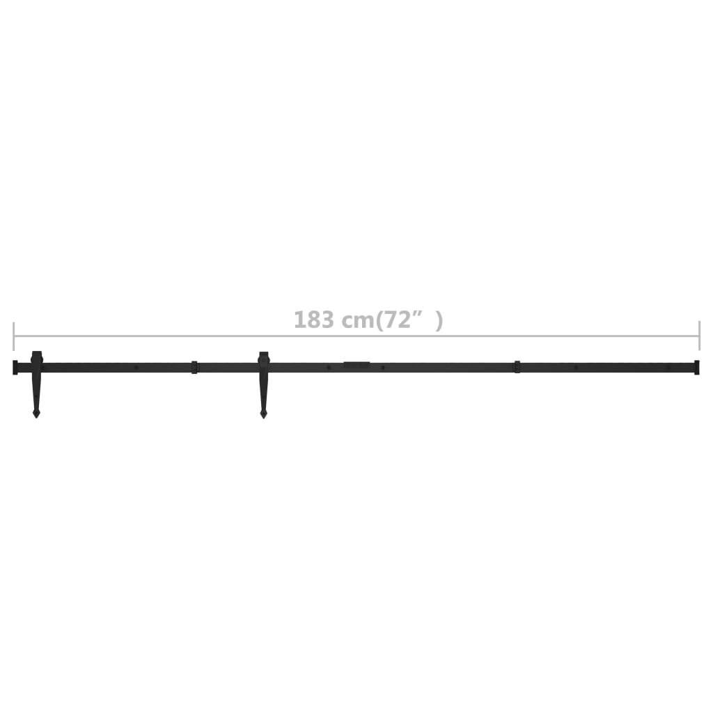 vidaXL Mini Schiebetürbeschlag Set für Schranktüren Carbonstahl 183 cm