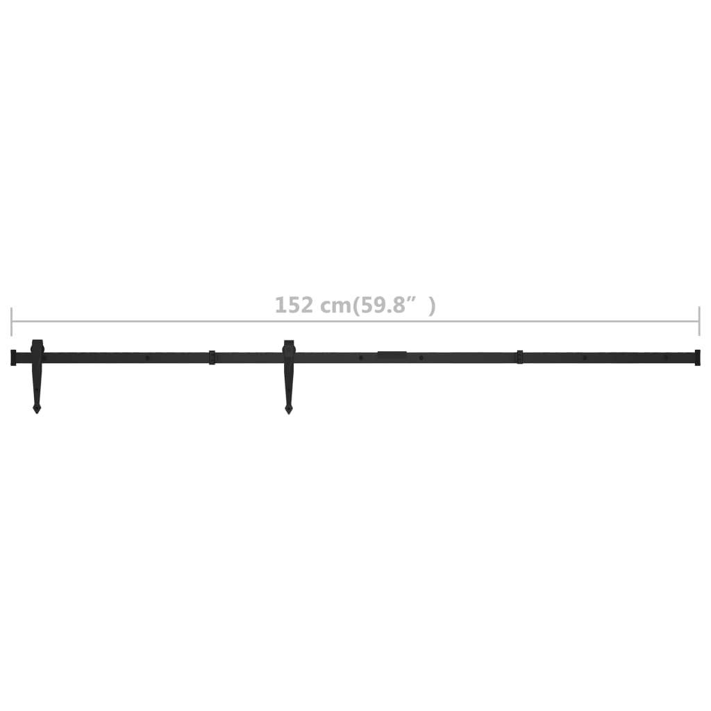 vidaXL Mini Schiebetürbeschlag Set für Schranktüren Carbonstahl 152 cm