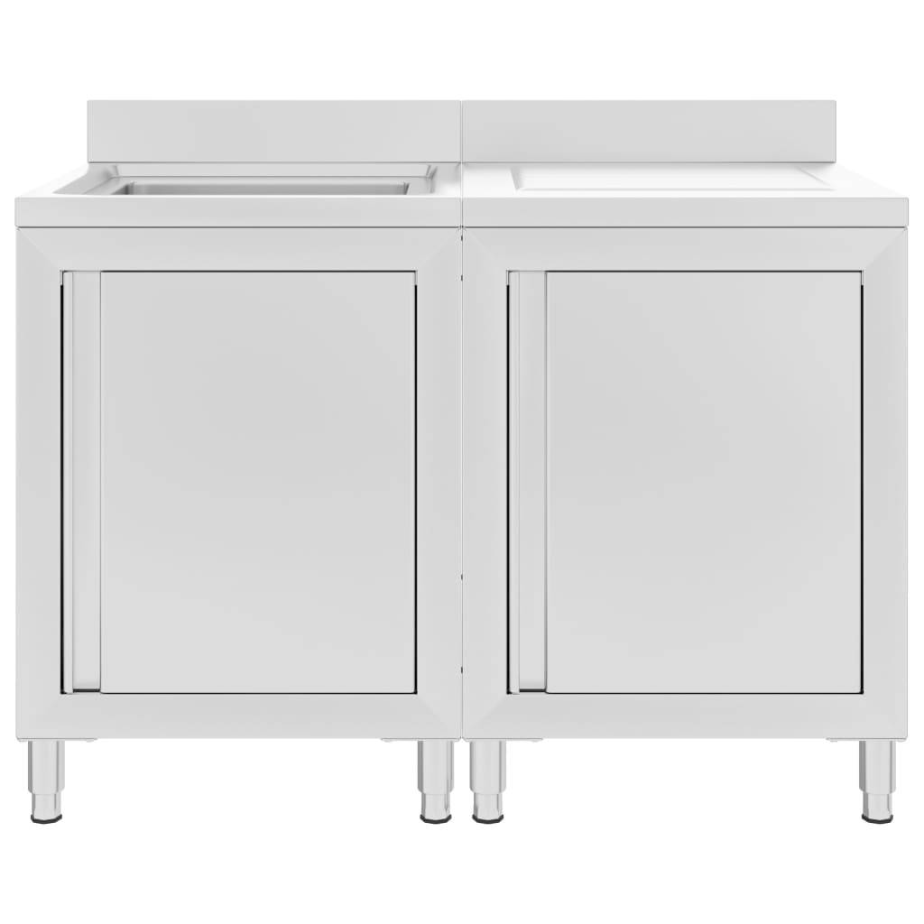 vidaXL Gastro-Spülenunterschrank Edelstahl 120x60x96 cm