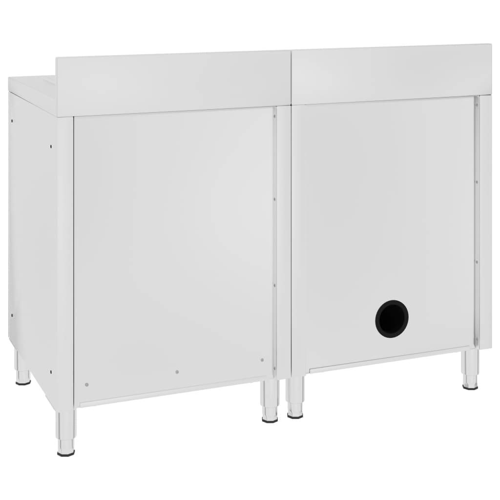 vidaXL Gastro-Spülenunterschrank Edelstahl 120x60x96 cm