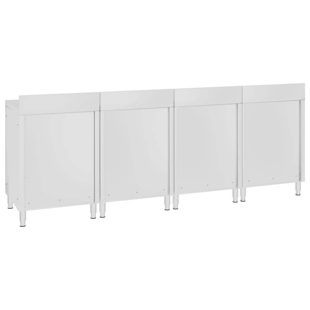 vidaXL Arbeitsschrank 240x60x96 cm Edelstahl