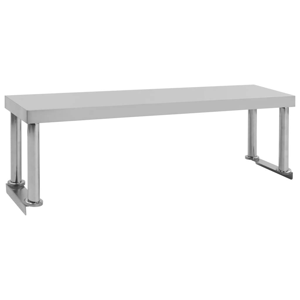 vidaXL Aufsatzboard für Arbeitstisch 120 x 30 x 35 cm Edelstahl