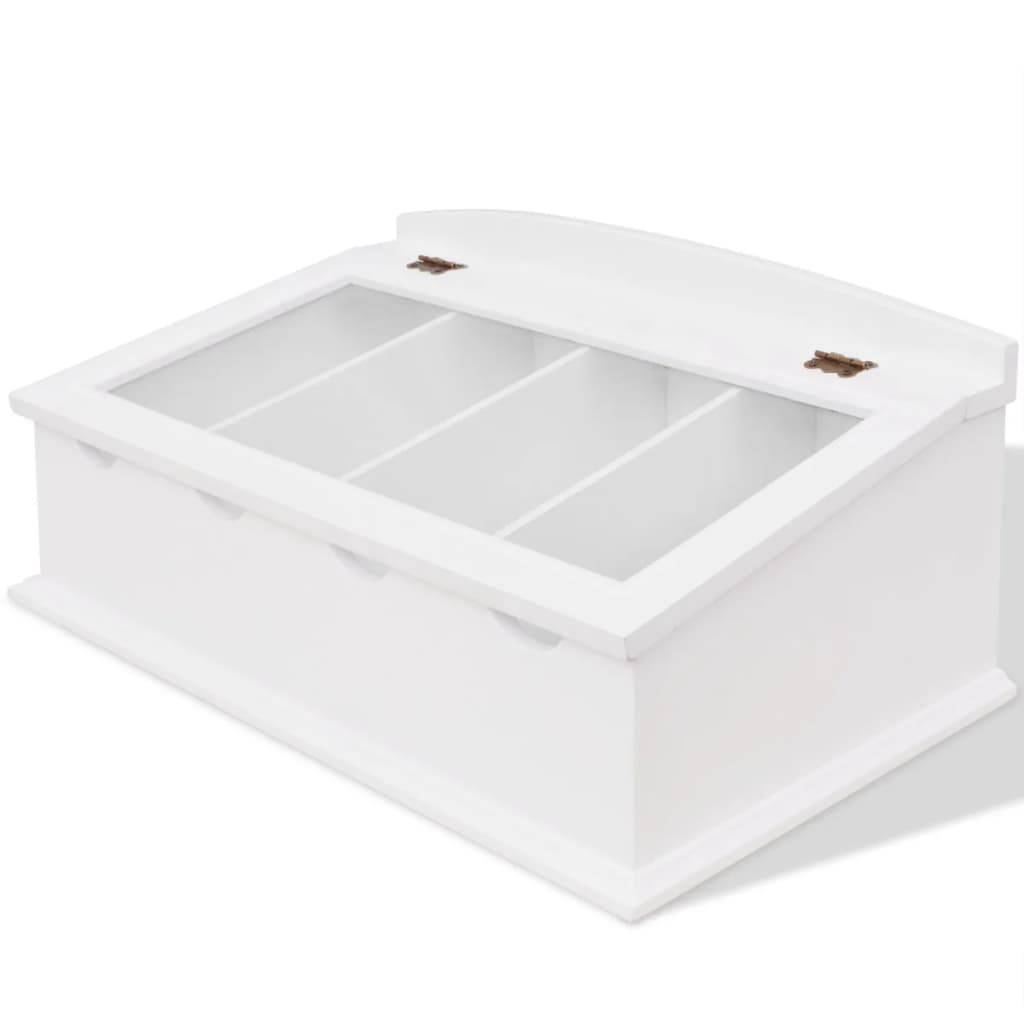 vidaXL Besteckschublade MDF Weiß Barocker Stil
