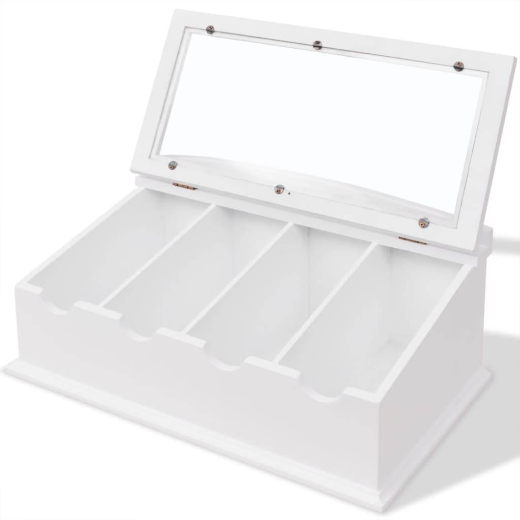 vidaXL Besteckschublade MDF Weiß Barocker Stil