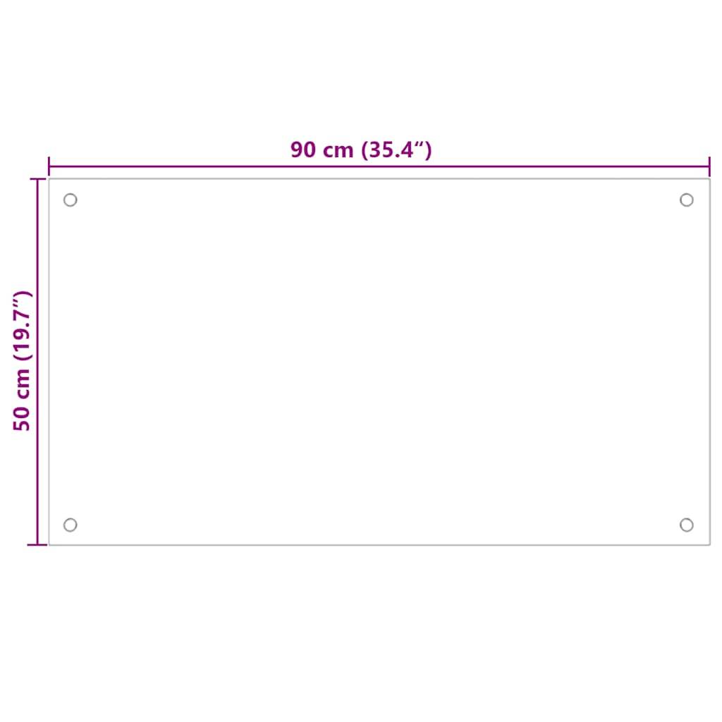 vidaXL Küchenrückwand Transparent 90×50 cm Hartglas