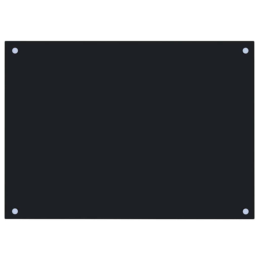 vidaXL Küchenrückwand Schwarz 70x50 cm Hartglas