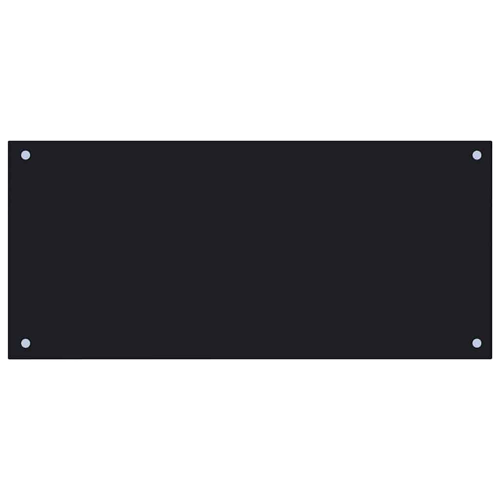 vidaXL Küchenrückwand Schwarz 90x40 cm Hartglas