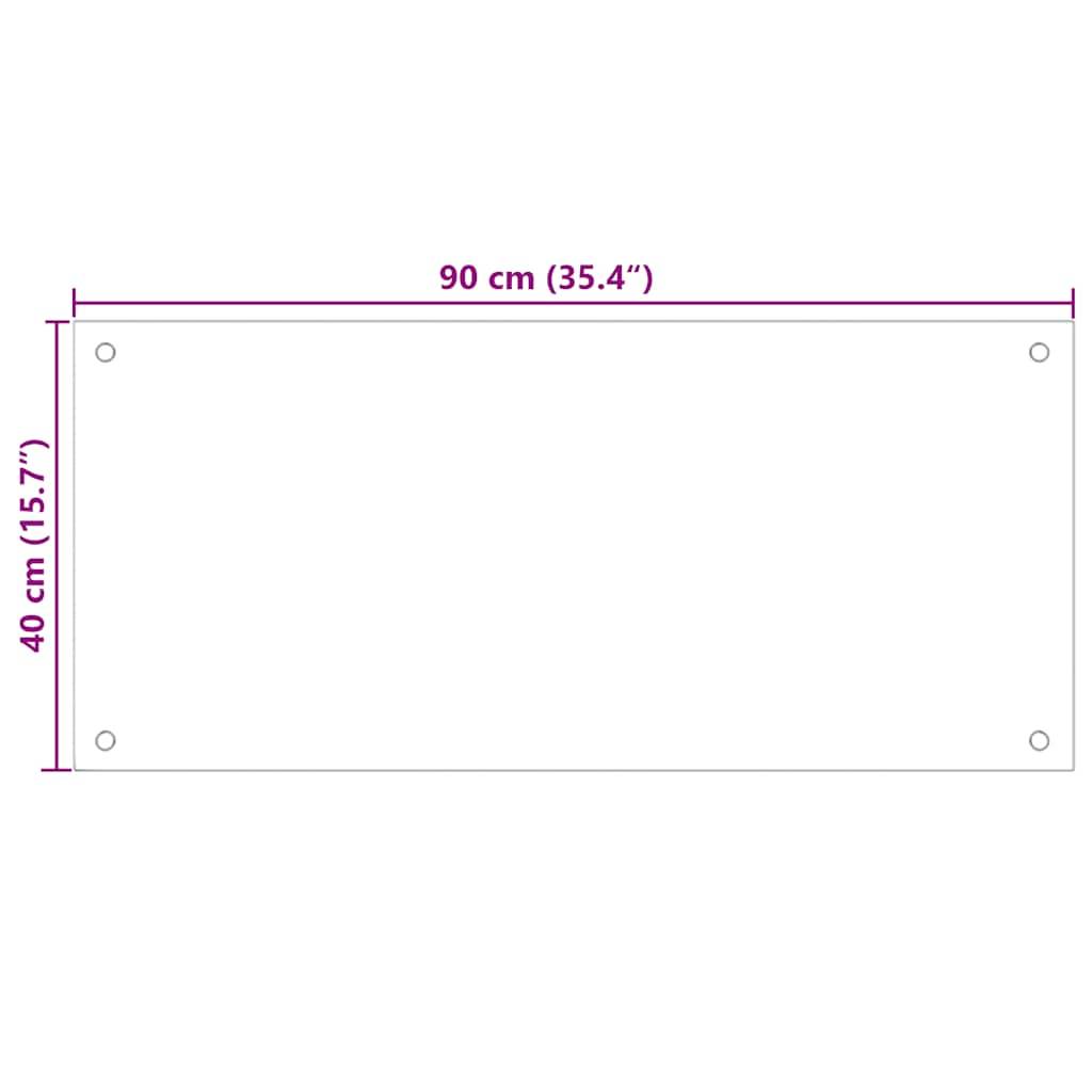 vidaXL Küchenrückwand Schwarz 90x40 cm Hartglas