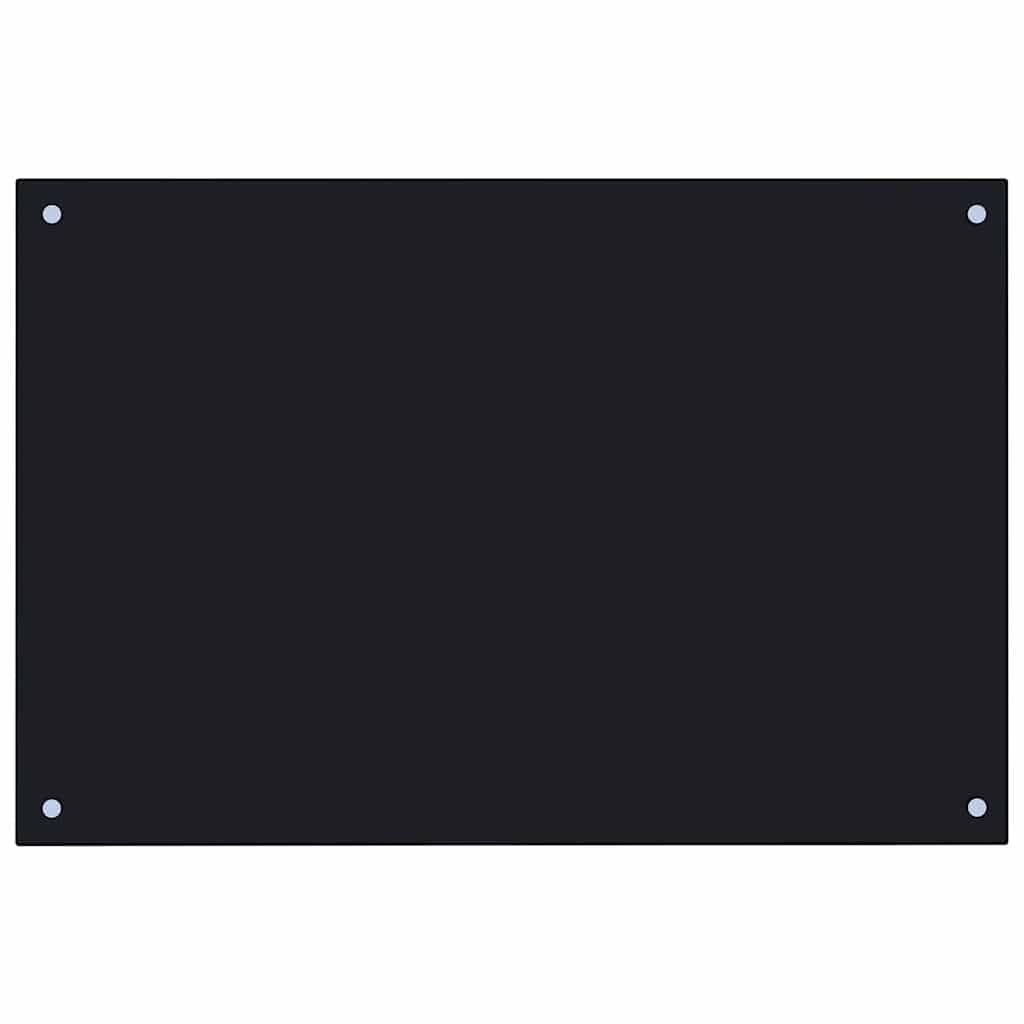 vidaXL Küchenrückwand Schwarz 90x50 cm Hartglas