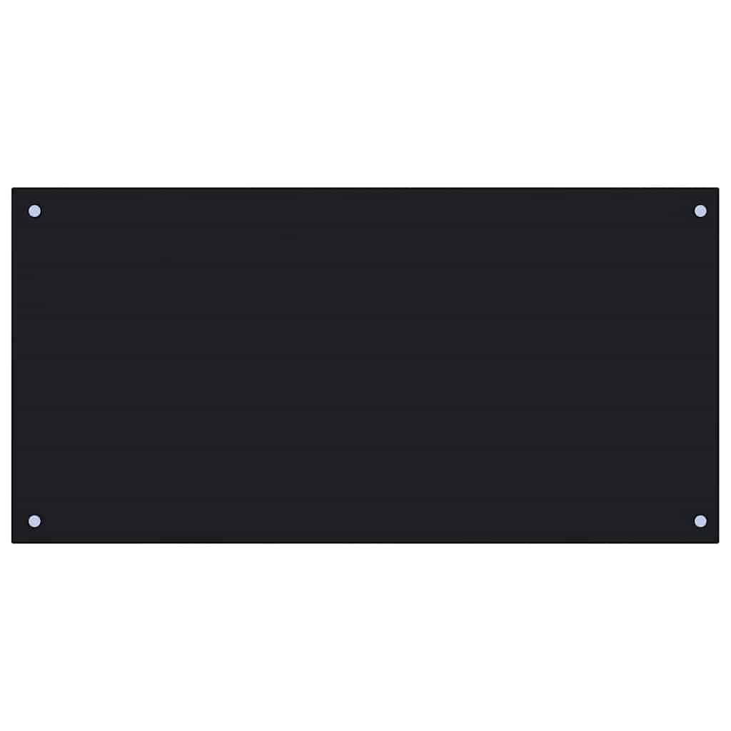 vidaXL Küchenrückwand Schwarz 100x50 cm Hartglas