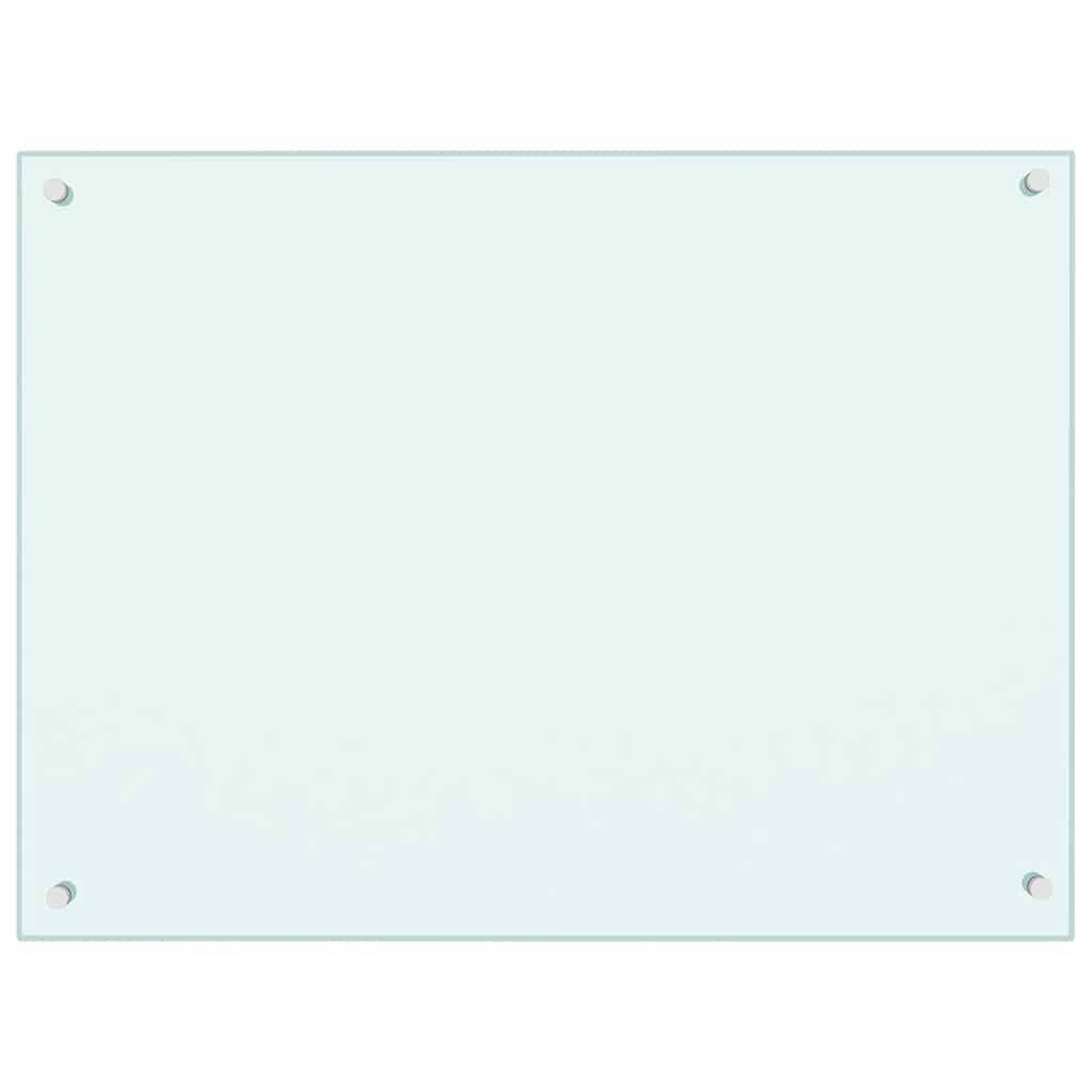 vidaXL Küchenrückwand Weiß 80x60 cm Hartglas